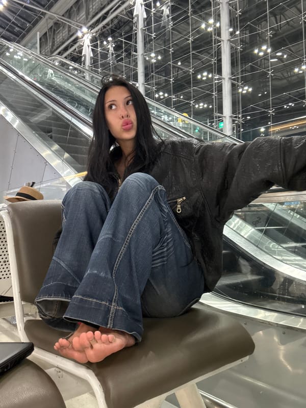 Killing time at the airport: sheet masks, selfies, and snacks
