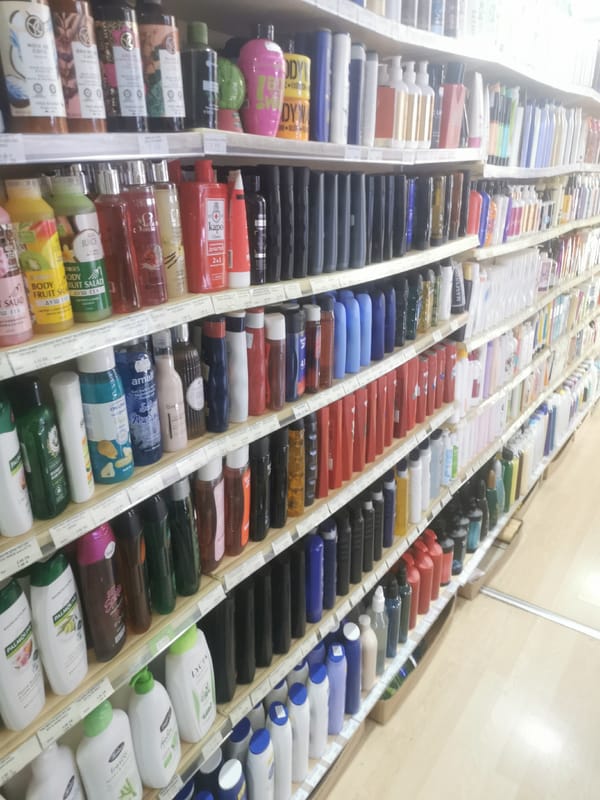 Empty retail aisle captured in Blagoevgrad store