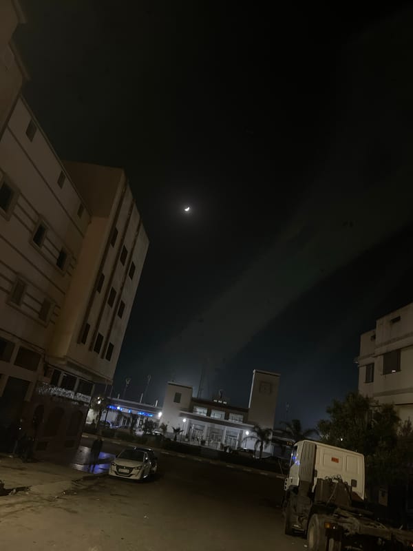 Quiet night street scene captured in Safi, Morocco