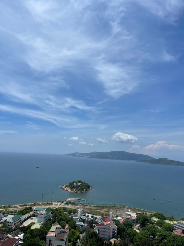 Nha Trang from above: coastal city sprawl meets blue sky