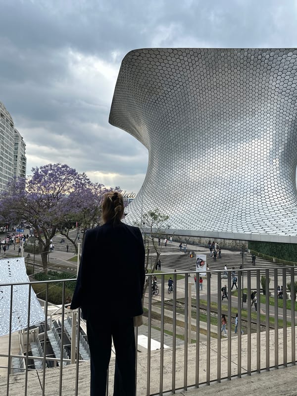 Museo Soumaya photographed in Mexico City evening