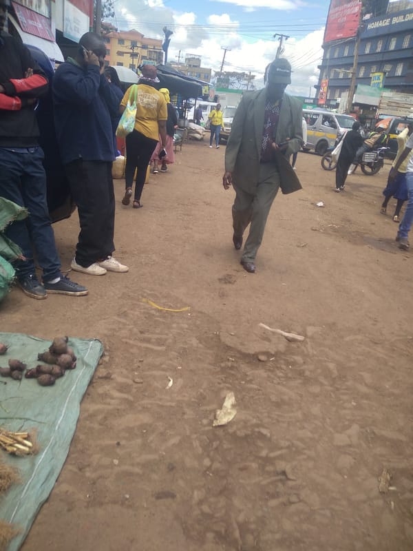 Street life documented across Nyeri, Kenya during midday