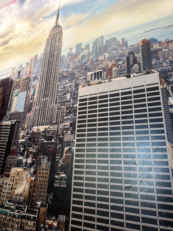 Empire State Building and Manhattan skyline observed Sunday afternoon
