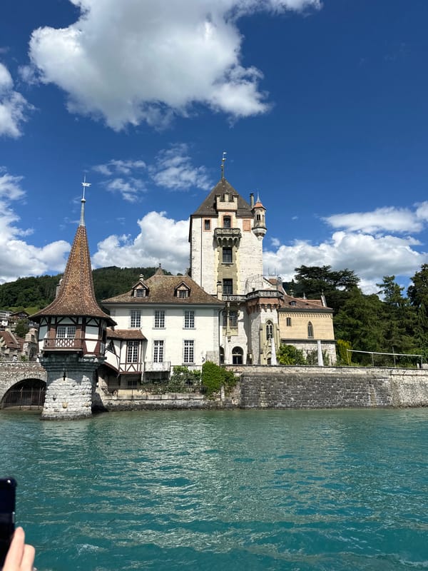 Scenic Lake Thun views captured at Oberhofen Castle, Switzerland