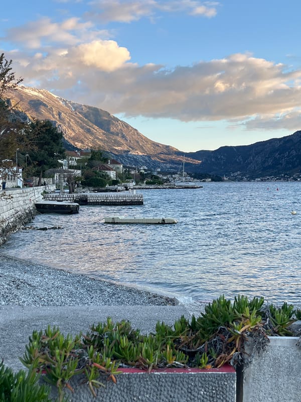 Tourist captures scenic moments around Dobrota Montenegro waterfront village