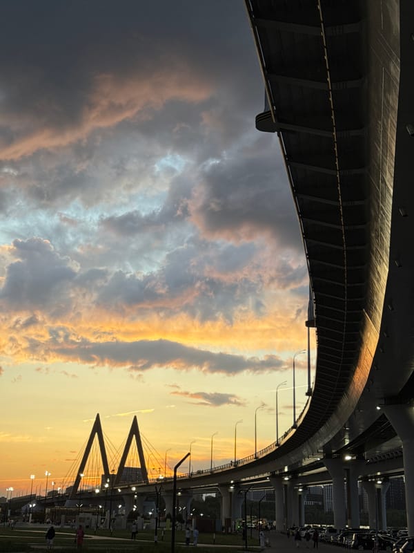Evening recreation and sunset captured around Kazan's Millennium Bridge