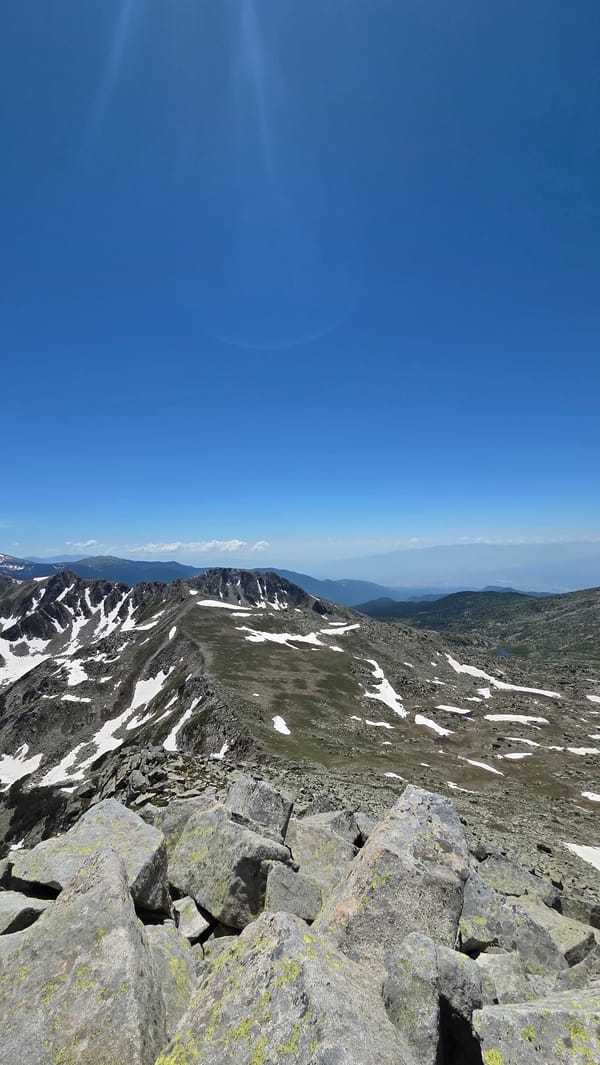 High on the Pirin ridgeline above Bansko on a clear summer morning
