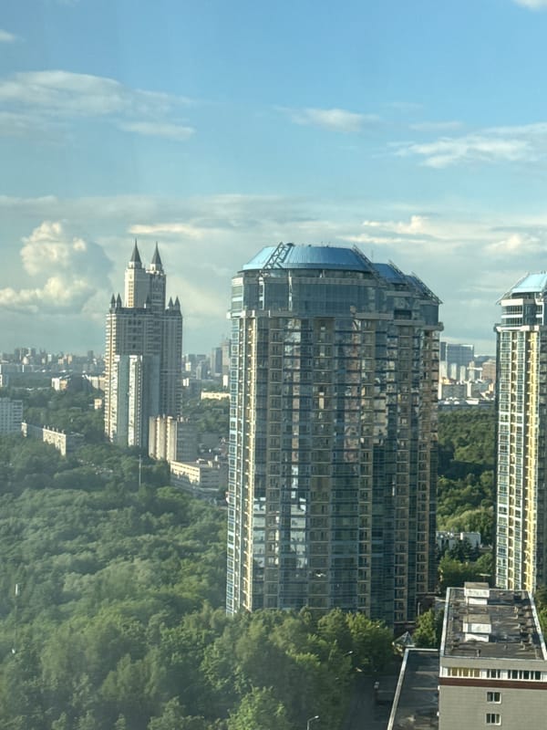 Aerial views capture Khimki cityscape with modern and historic buildings