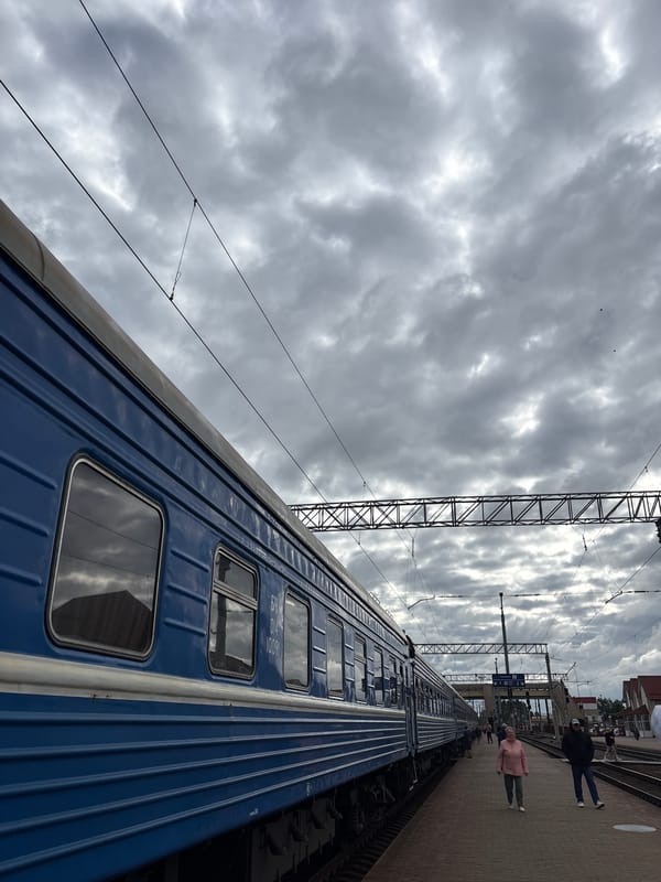 Morning train activity captured at Maladzyechna station, Belarus