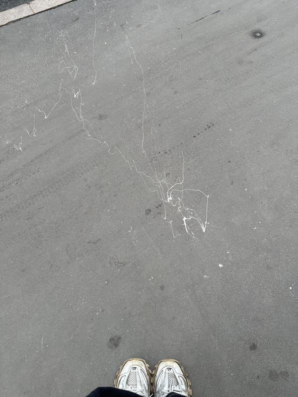 Paint splatters spotted on Moscow pavement