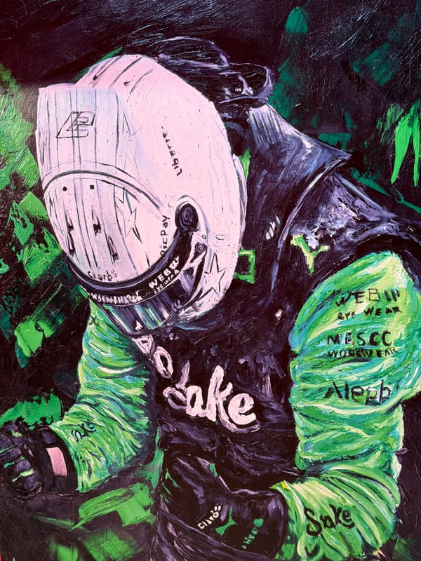 Race car driver painting spotted in Dospey, Bulgaria