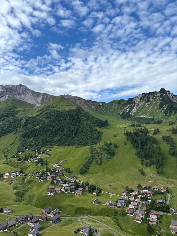 Malbun's quiet alpine village and ski area in summer