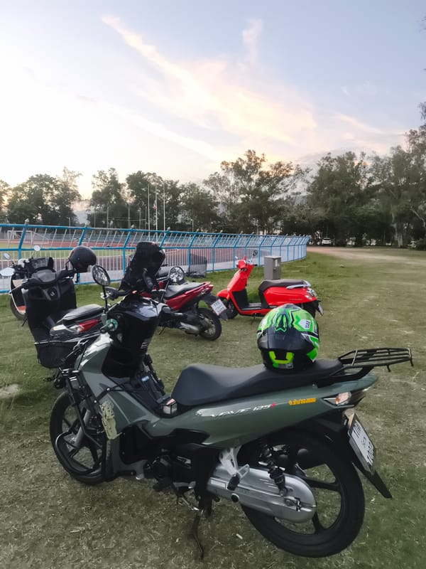 Evening activity at a Ko Samui stadium, sunset to dusk