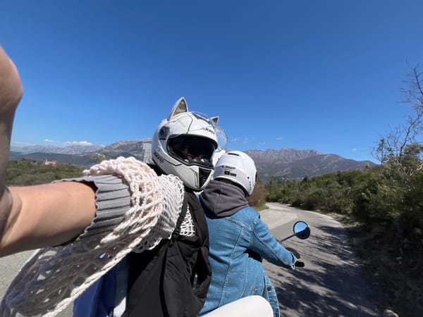 Motorcyclists take selfie in Kubasi, Montenegro
