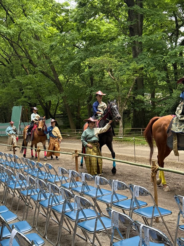Traditional horseback archery event held in Kyoto park