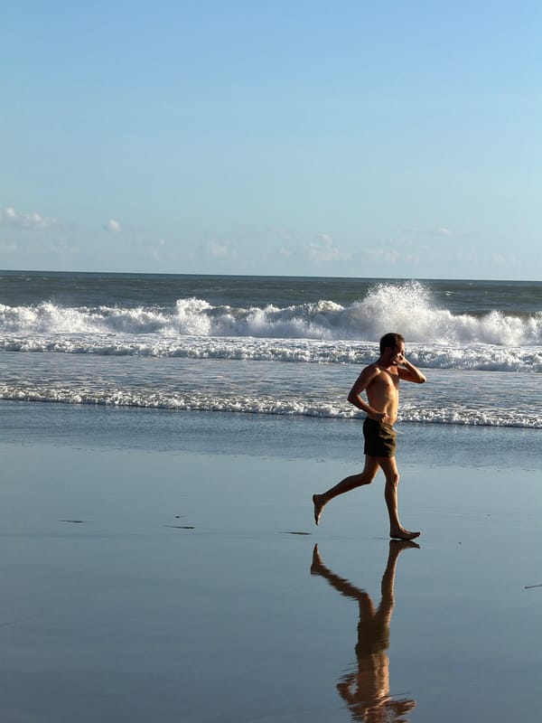 Morning activity along the North Kuta shoreline
