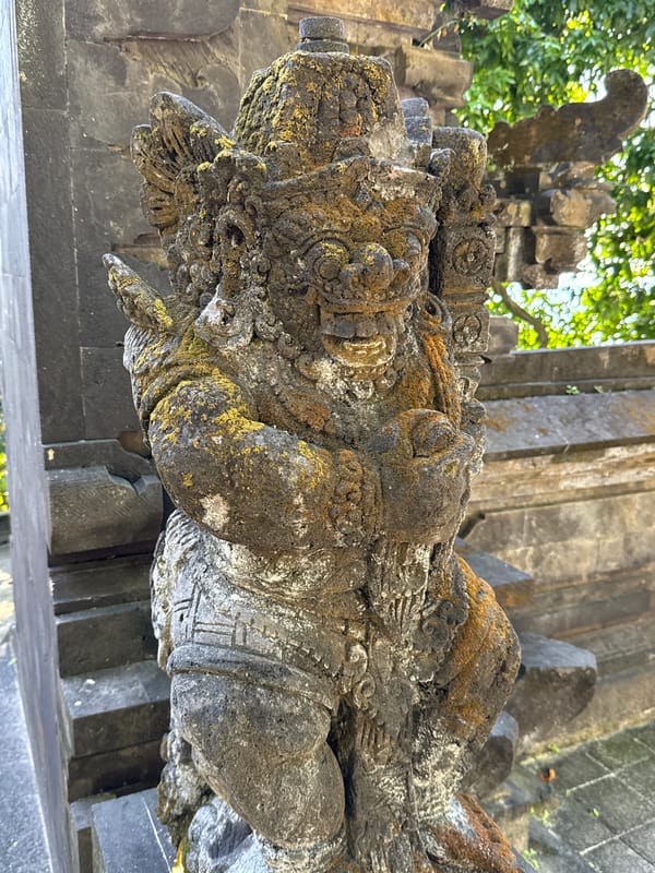 Tourist visits temple ticket counter in Kuta Selatan