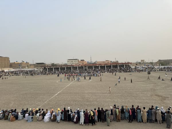 Football match and public gathering in Chaman, Pakistan
