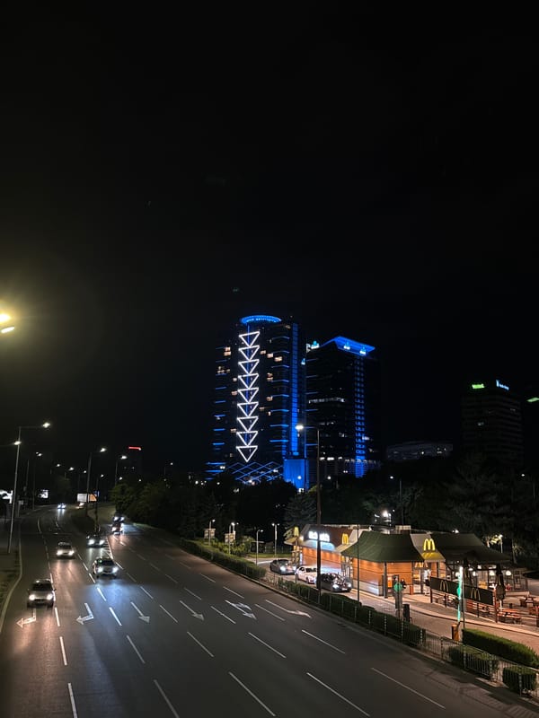 Evening traffic flows through Sofia streets