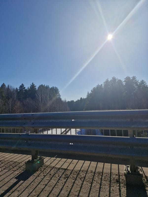 Bridge and forest road views captured in Chaikovsky, Russia