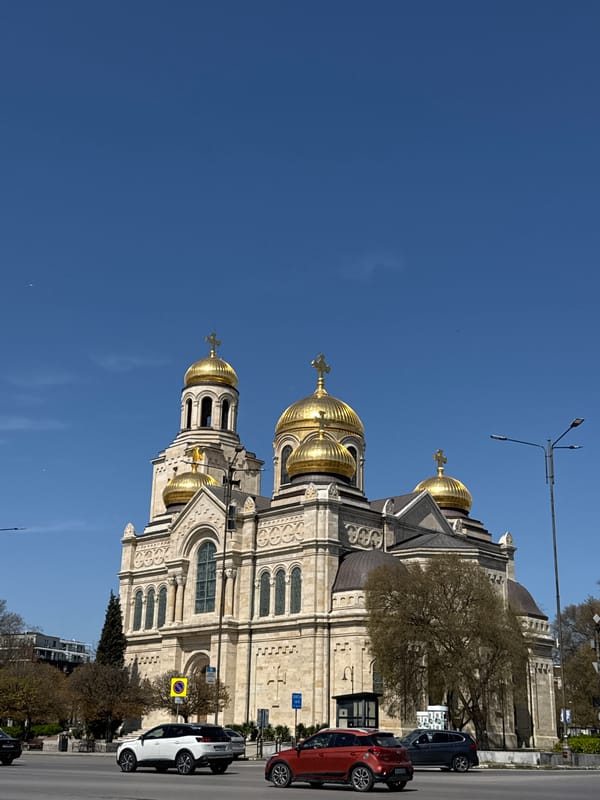 Cathedral visit documented in sunny Varna, Bulgaria morning