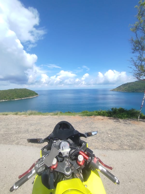 Motorcycle tour of Rawai coastline with scenic beach stops