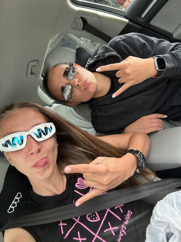 Selfies and a quick stop near a Sofia shopping center