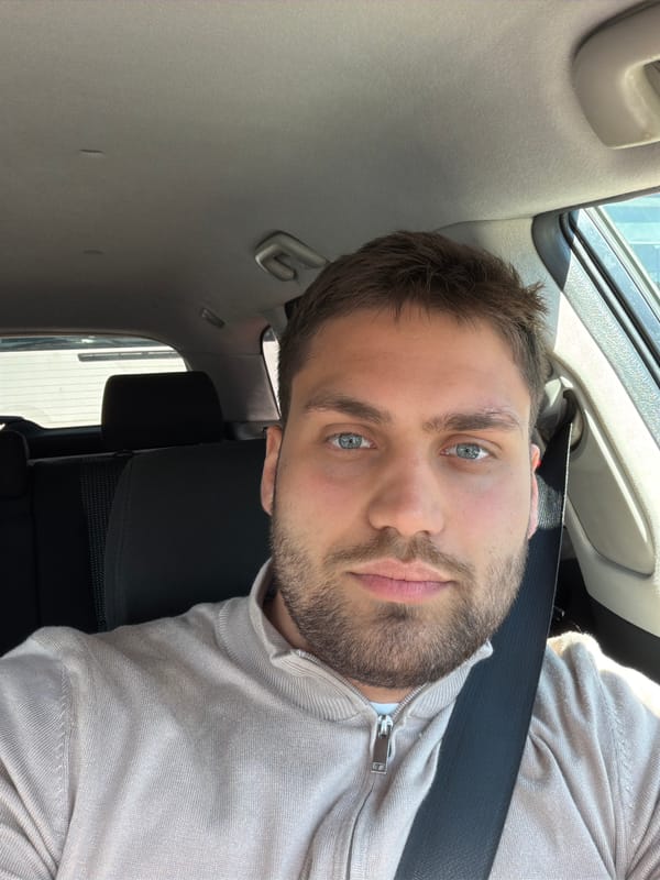 Man takes selfie in car in Sofia
