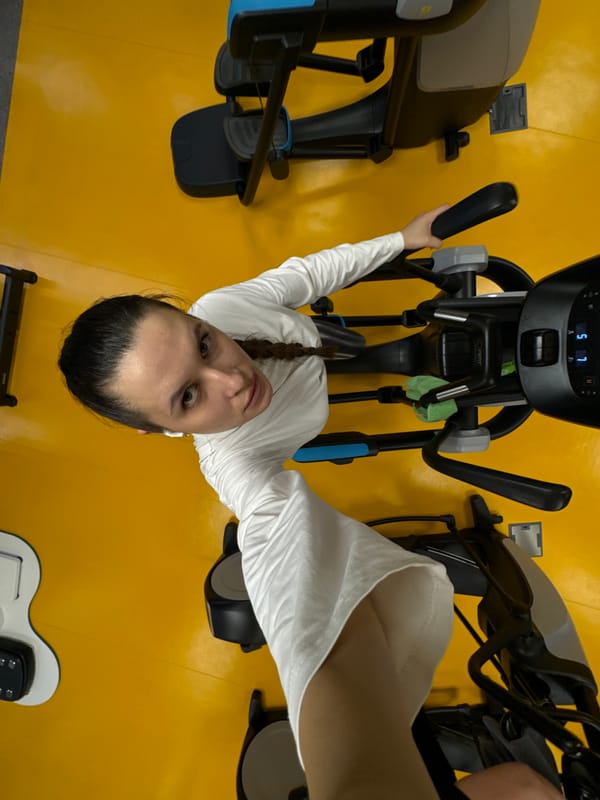 Evening workout session documented at colorful Lesnoi Gorodok gym