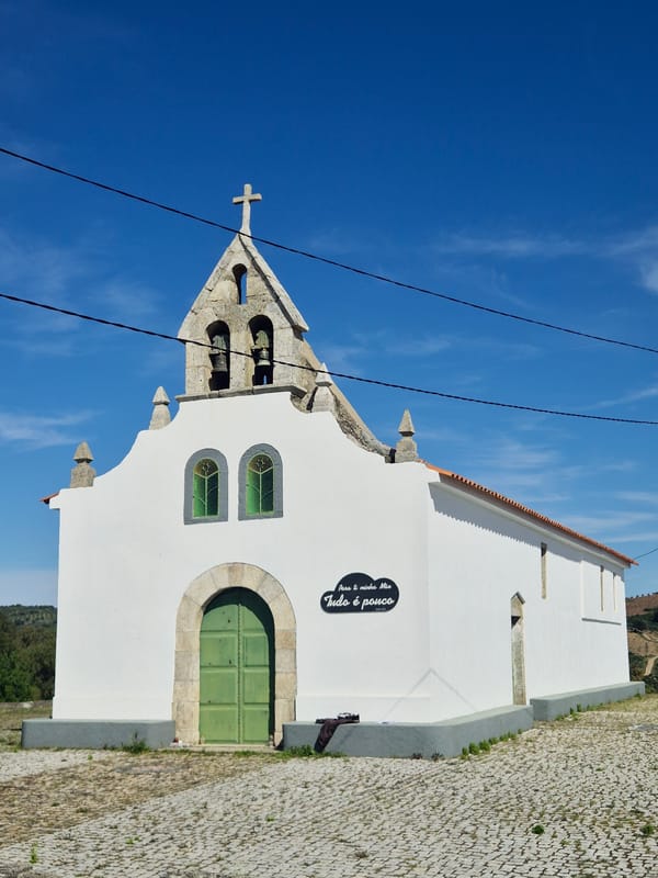 Sunny afternoon captures chapel and landscapes in Mirandela Portugal