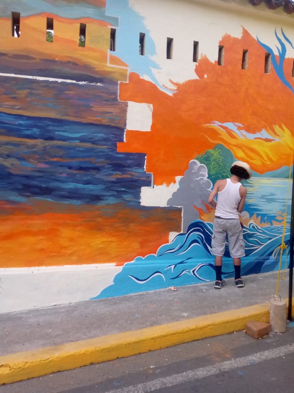Street vendors and mural artists active in San Juan Bautista