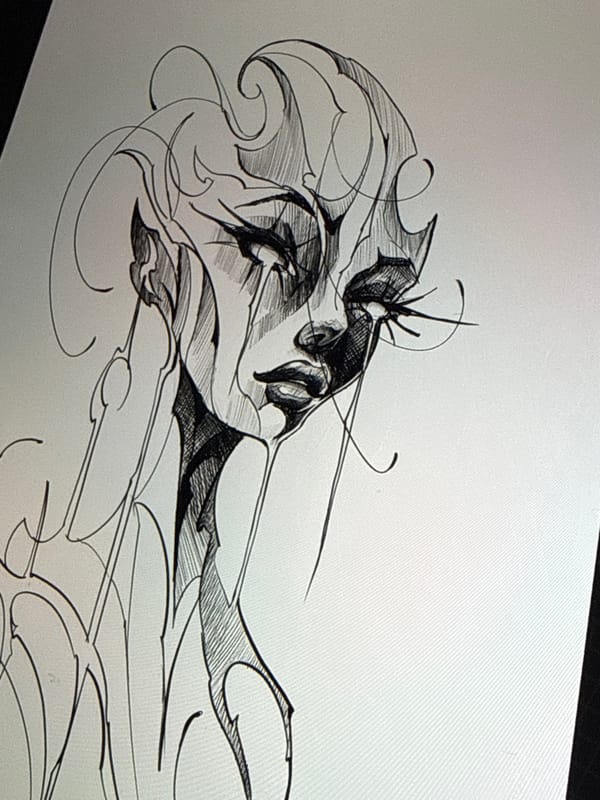 Digital artist creates portrait with Apple Pencil in Sofia