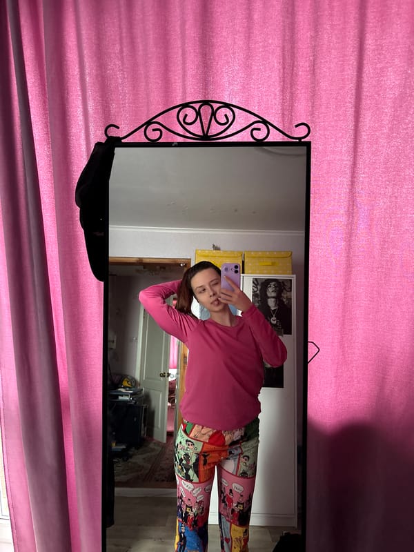 Woman documents morning routine in Russian home
