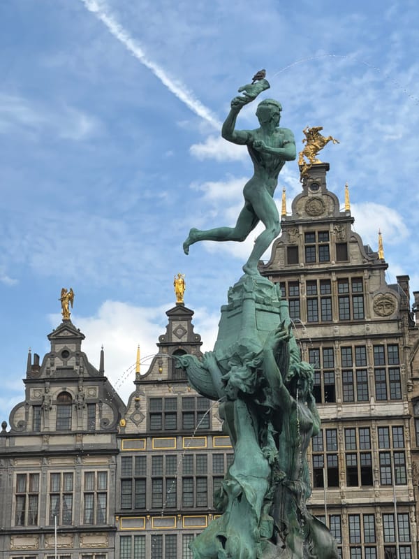 Antwerp's Grote Markt: Brabo Fountain and City Hall up close