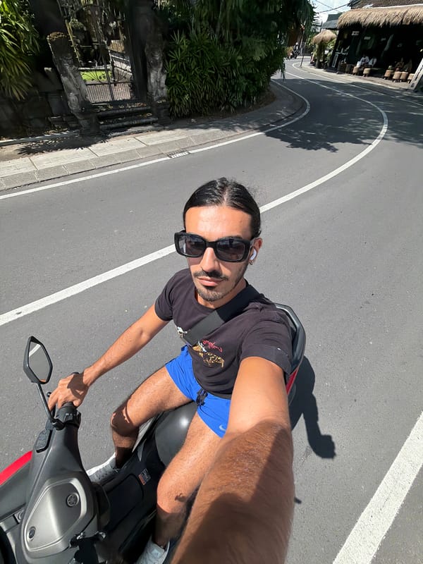 Early morning scooter activity documented in North Kuta