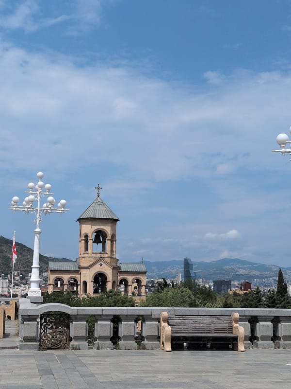 Sameba Cathedral, Tbilisi, on a clear July morning