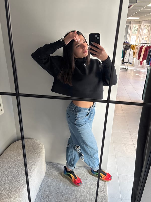 Woman Takes Morning Mirror Selfies Around Gabrovo, Bulgaria