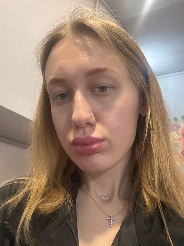Young woman photographed in close-up portraits in Novoaleksandrovka