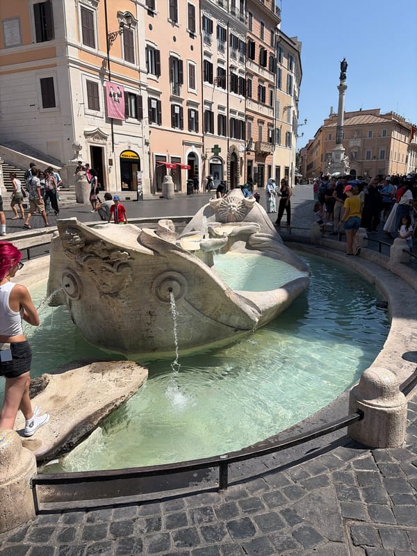 Spanish Steps area: crowds, cobblestones, and luxury storefronts