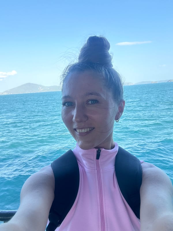 Ferry ride through Thai waters, deck views and a selfie