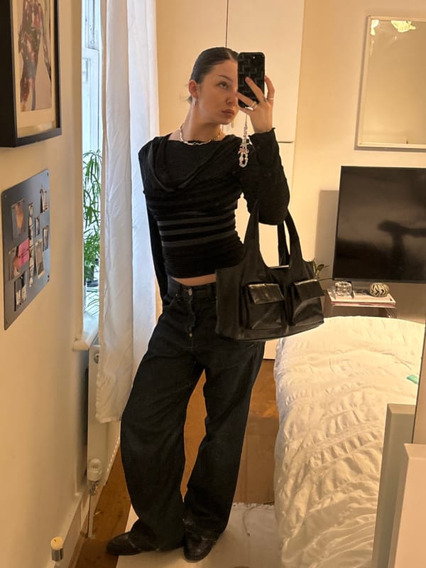 Young woman photographed in London residential interior