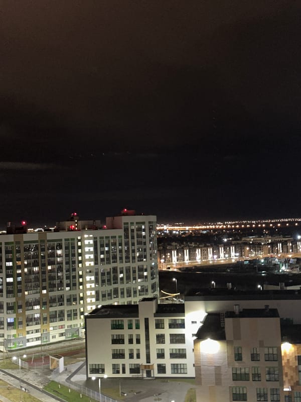 Nighttime urban scenes documented across Yekaterinburg, Russia