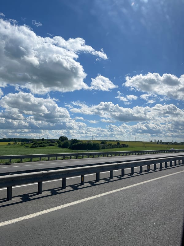 Highway scene documented in rural Belarus