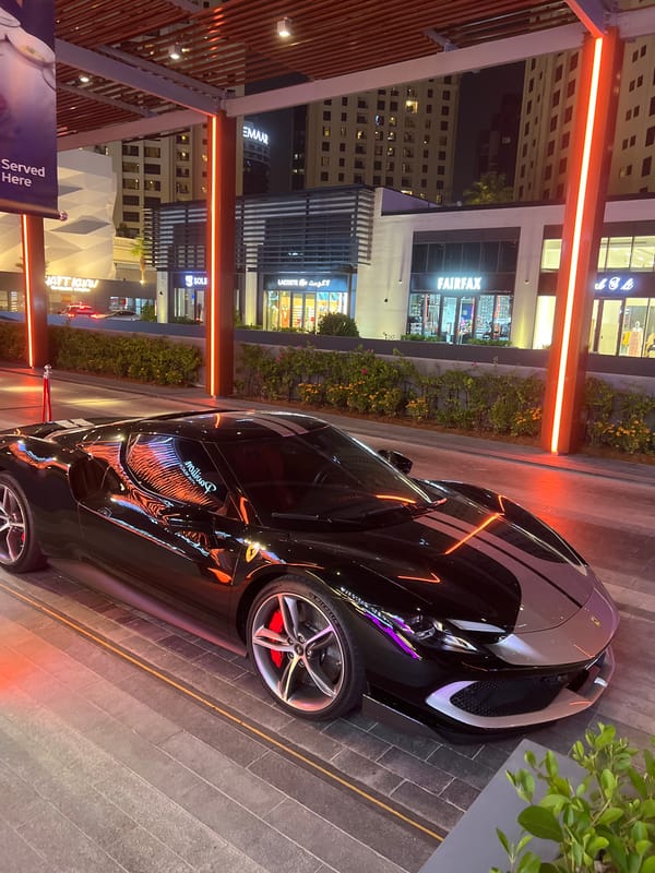 A Dubai evening out: cars, cats, dinner, and errands