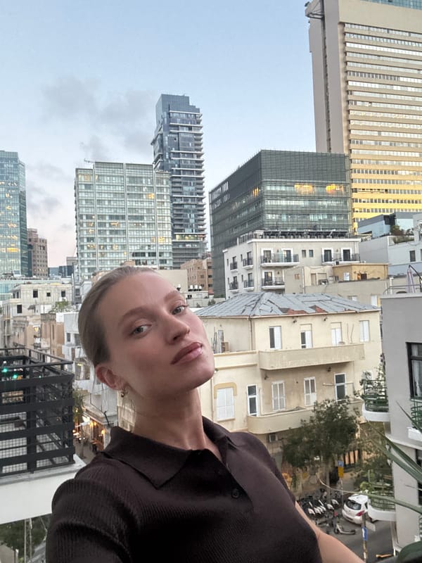 Balcony views and selfies over Tel Aviv on a June evening