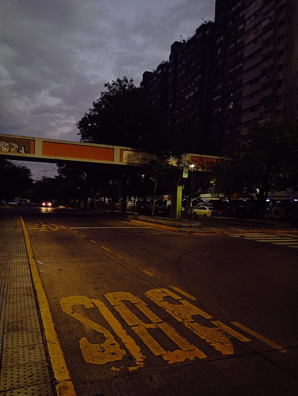 Nighttime street scenes documented in Palermo, Buenos Aires