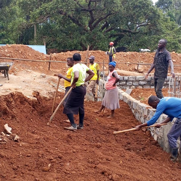 Construction crew builds infrastructure in Borabu Chitago ward, Kenya