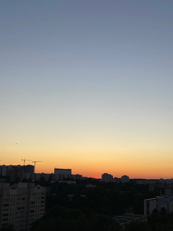 Minsk sunset evening: flowers, food, and fading light