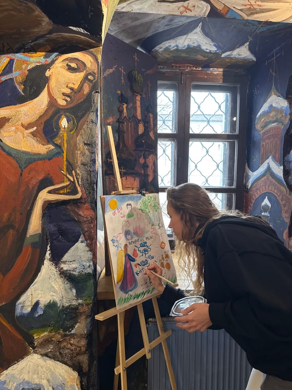 Rural Russian villages document art, meals, and daily life