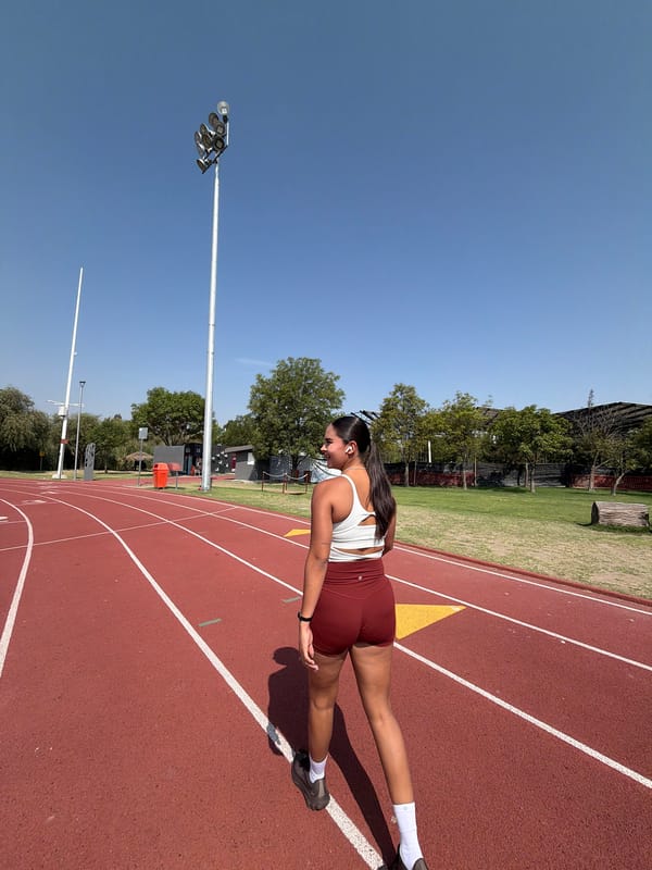 Woman exercises, takes photos at Puebla park